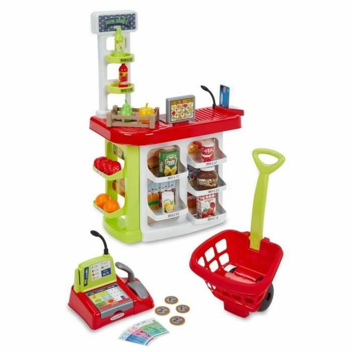 Ecoiffier Supermarkt-Spielset mit Spielkasse & Zubehör für Kinder