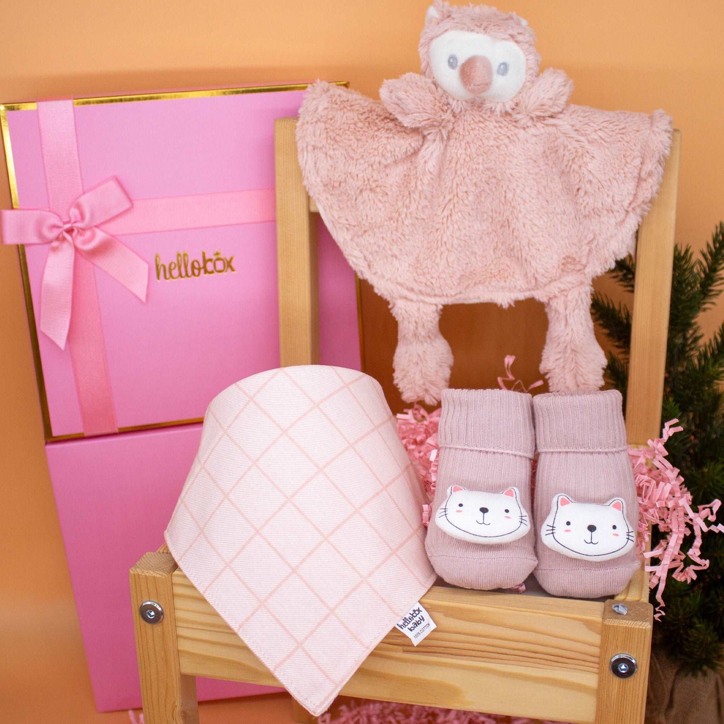 Baby Geschenk zur Geburt Mädchen – Schmusetuch & Rutschfeste Söckchen | Weich & Sicher ab Geburt