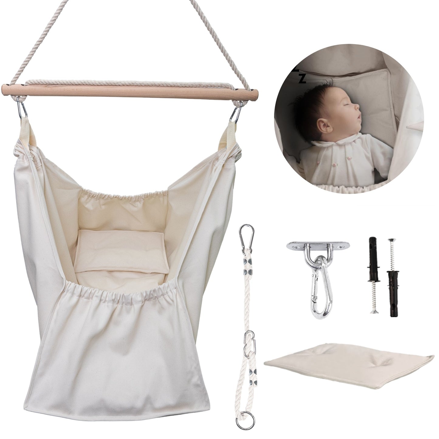 MAMOI® Hammock, baby hammock, baby cradle, baby cradle, baby cradle, baby cradle, cradle for a baby, cradle, cradle for a baby, hammock, Made in EU-0