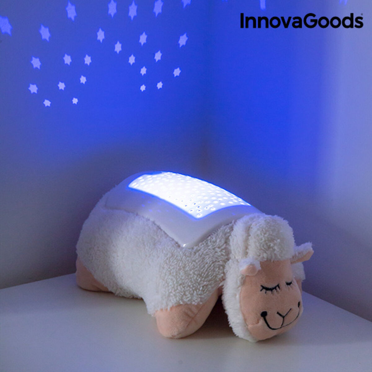 InnovaGoods® Plüsch-Schaf Sternenprojektor – Weiches Nachtlicht für Kinder