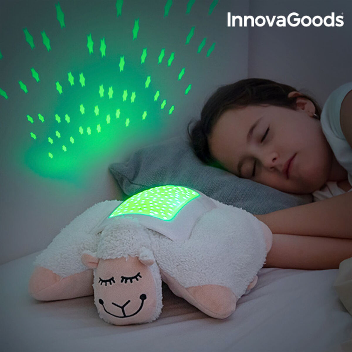 InnovaGoods® Plüsch-Schaf Sternenprojektor – Weiches Nachtlicht für Kinder
