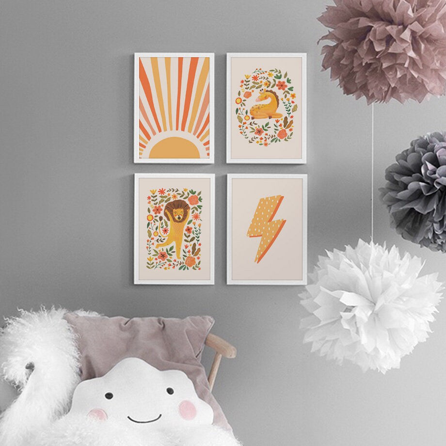 Poster Kinderzimmer Löwe Sonne Blitz Zitat I Kinderzimmer Bilder I Wand Deko I Kunst Druck I Deko Print I ohne Rahmen-2