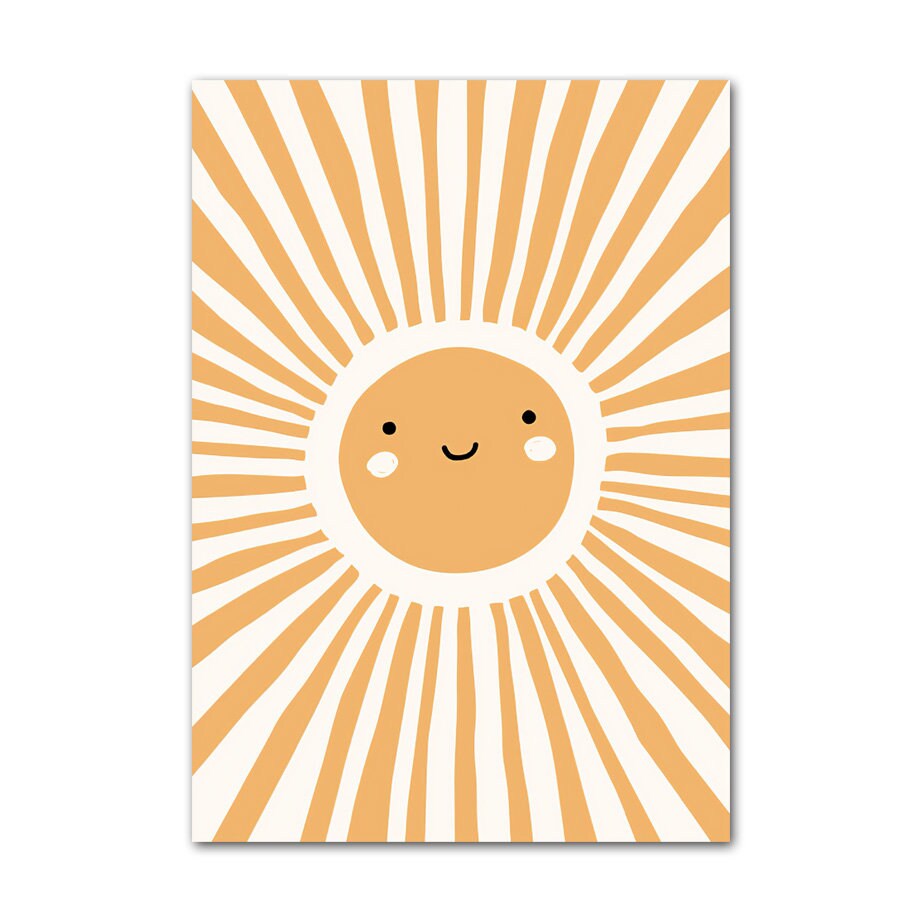 Poster Kinderzimmer Sonne Regenbogen Herzen I Kinderzimmer Bilder I Wand Deko I Kunst Druck I Deko Print I ohne Rahmen-8