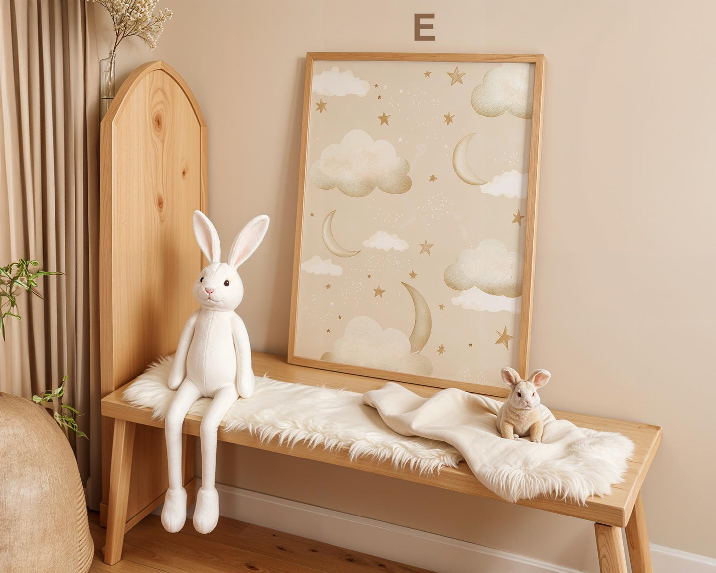 süße Hasen Poster Kinderzimmer · Geschenkidee für Kinder · Babyzimmer Deko · Modern Abstrakt Minimalistisch neutral ·Deko Print ohne Rahmen-6