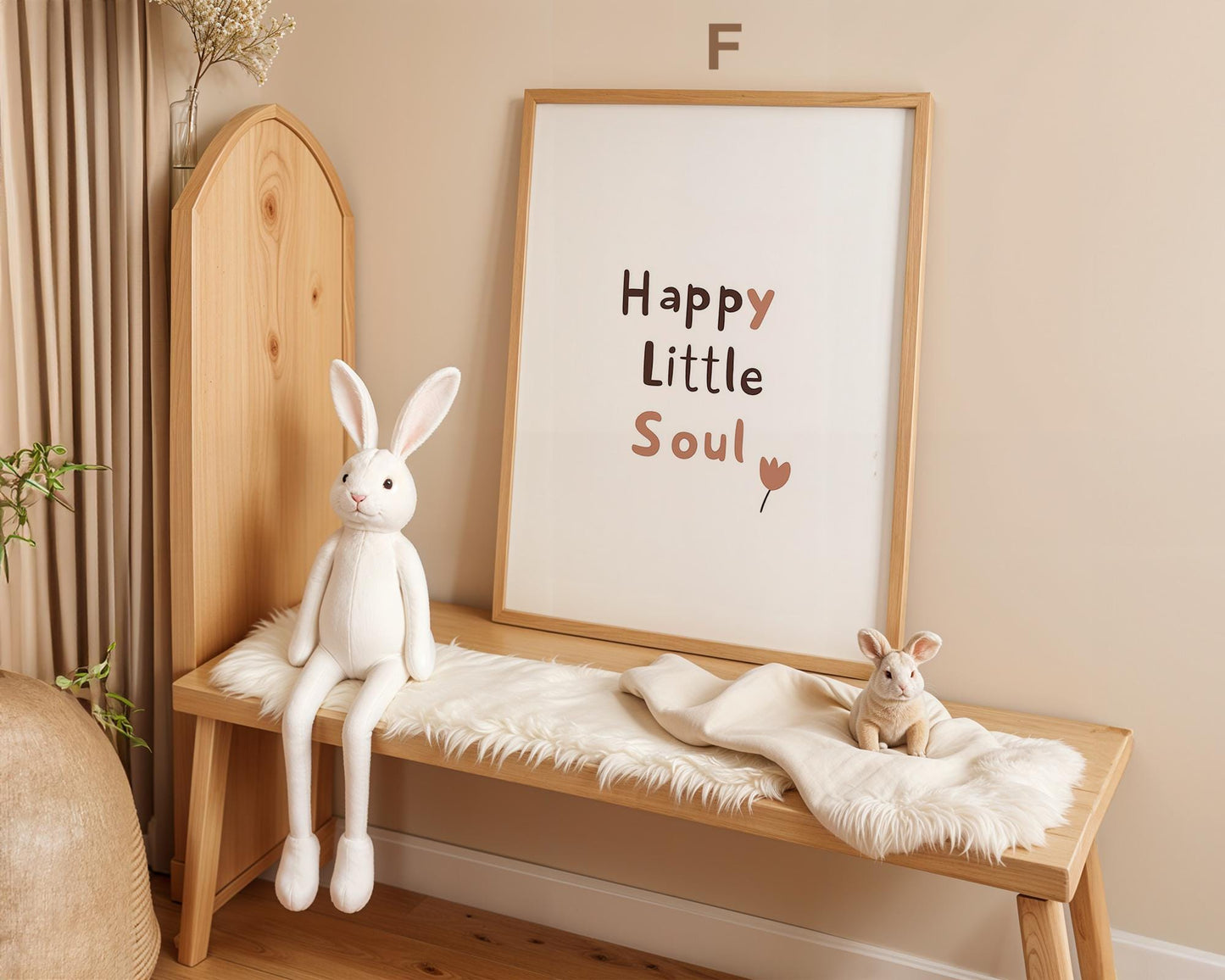 süße Hasen Poster Kinderzimmer · Geschenkidee für Kinder · Babyzimmer Deko · Modern Abstrakt Minimalistisch neutral ·Deko Print ohne Rahmen-7