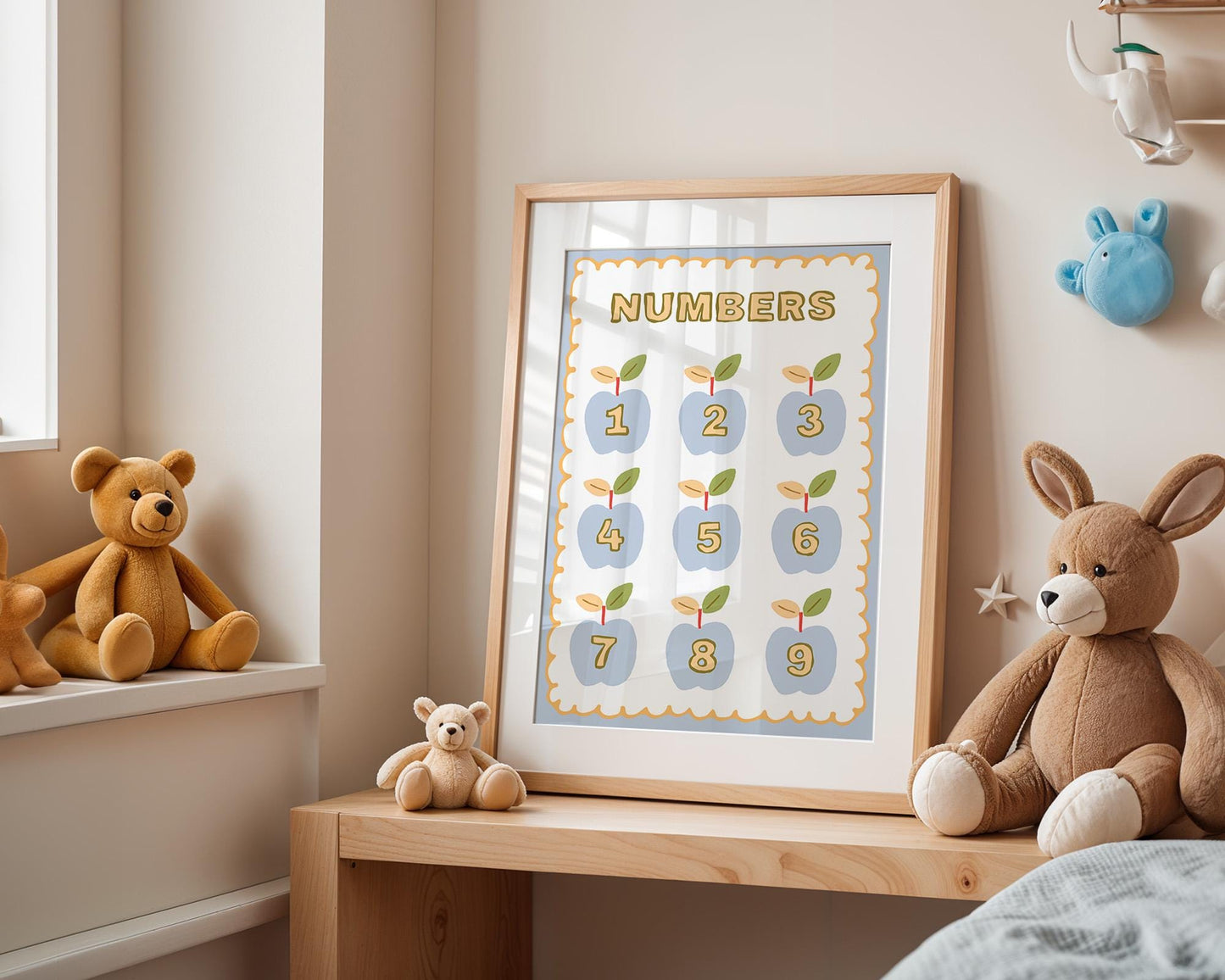 Poster Kinderzimmer Herzen · Love Design mit Blumen & Mustern · Warme Farben · Liebevolle Wanddeko · Deko Print ohne Rahmen-3