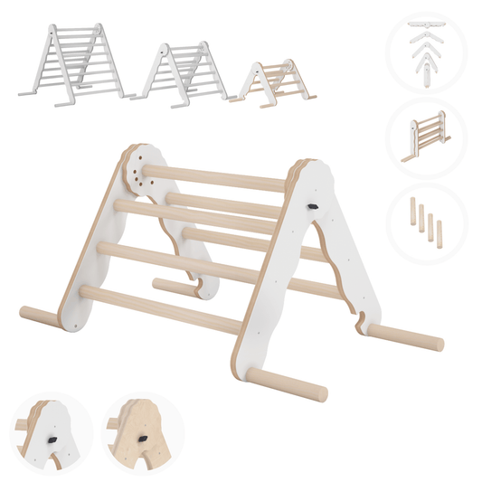 MAMOI® Modern climbing triangle | Kids climbing frame minimalist design | Yarnwood folding pikler triangle for baby 100% ECO | Made in EU-0