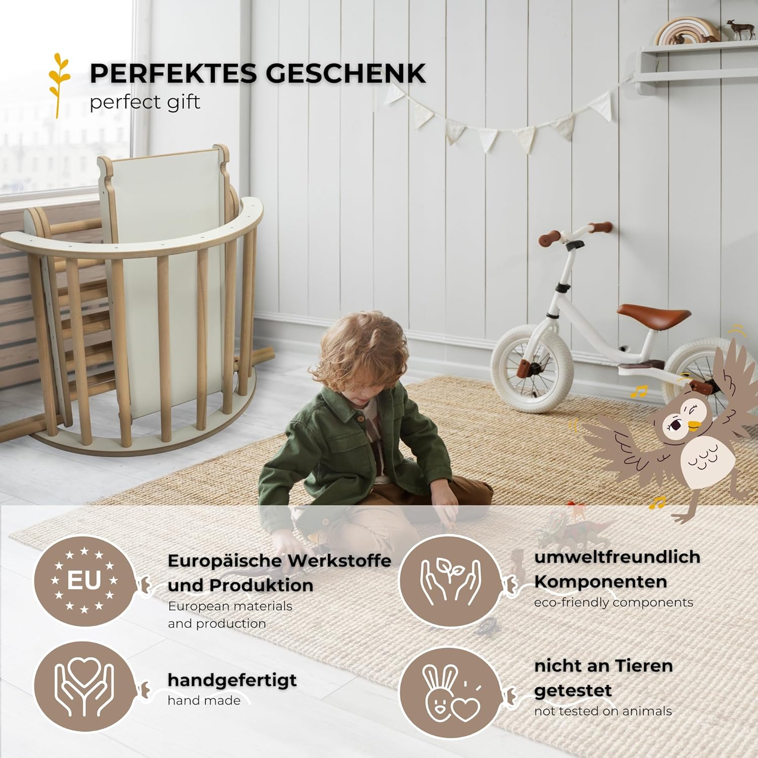 MAMOI® Structure d'escalade Triangle d'escalade Indoor 4 en 1 SET. Arche d'escalade Montessori avec coussin, aire de jeux intérieure 1-3 ans et toboggan pour enfants.-2