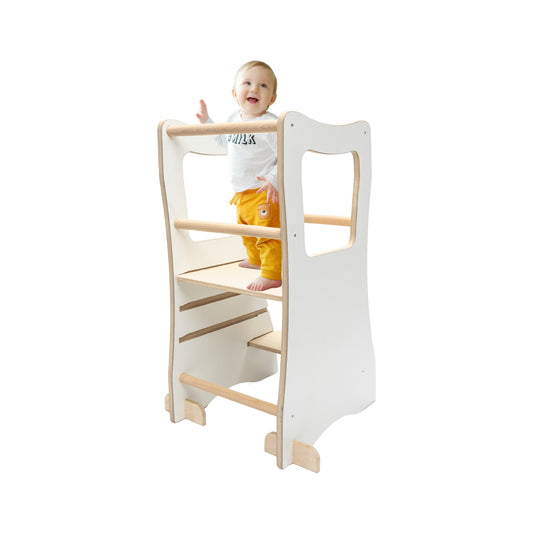 MAMOI® wooden learning tower, learning tower, learning chair for children, kitchen tower and kitchen helper, learning tower, high chair step stool from 1 year from 2/3 years, Montessori-0