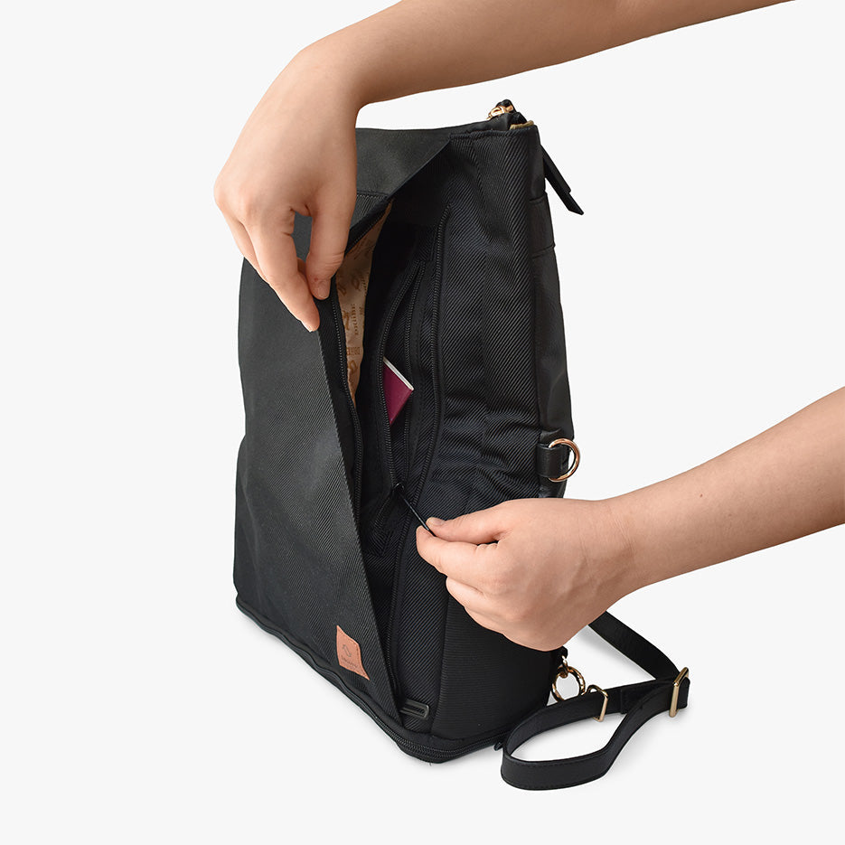 DRiiBE DAKOTA 3-in-1 Convertible Backpack Purse – Black-4