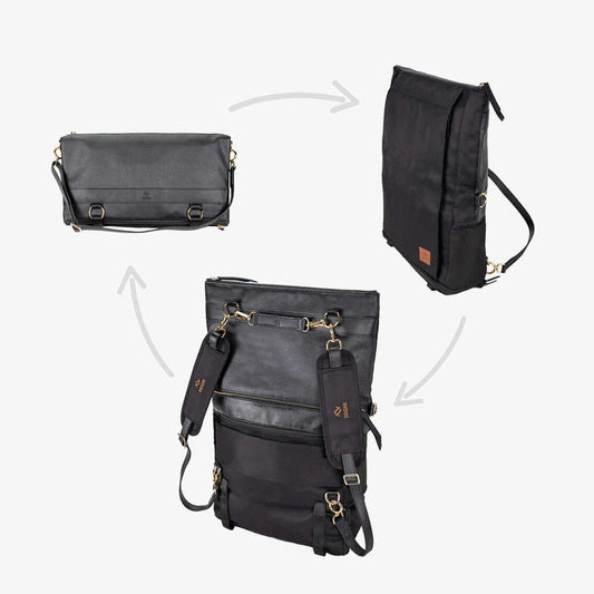 DRiiBE DAKOTA 3-in-1 Convertible Backpack Purse – Black-1