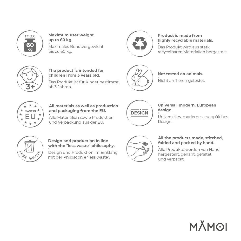 MAMOI® Swing hanging chair Grey, Indoor hammock, Sensory swing seat for bedroom for kids, Child door swinging nest for autism, Garden egg swings for children-3