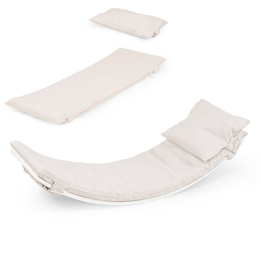 MAMOI® Beige Pillow for balance board kids, Mat for wobble board kids, Material for wooden balance board, Cushion for balance board toddler, Pillow for kids seesaw-0