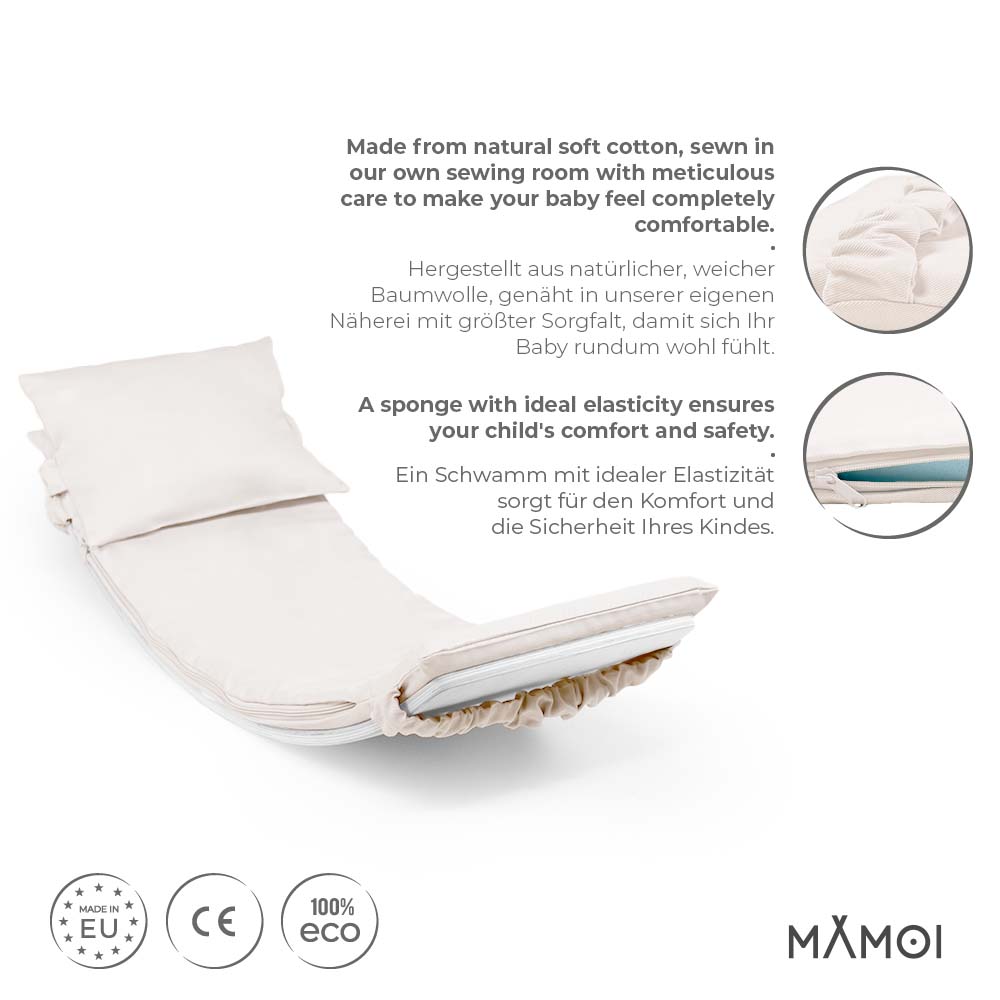 MAMOI® Beige Pillow for balance board kids, Mat for wobble board kids, Material for wooden balance board, Cushion for balance board toddler, Pillow for kids seesaw-1