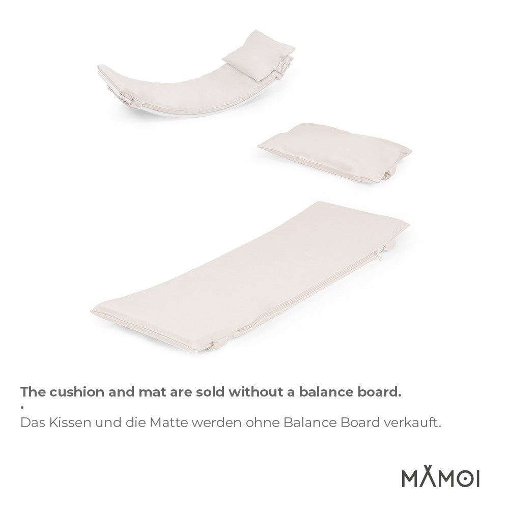 MAMOI® Beige Pillow for balance board kids, Mat for wobble board kids, Material for wooden balance board, Cushion for balance board toddler, Pillow for kids seesaw-5