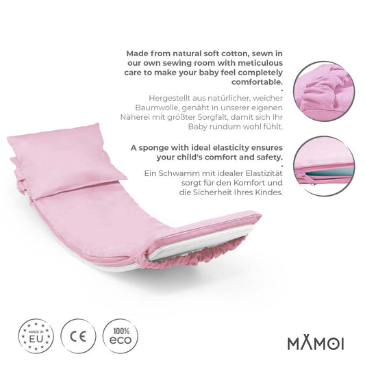 MAMOI® Pink Pillow for balance board kids, Mat for wobble board kids, Material for wooden balance board, Cushion for balance board toddler, Pillow for kids seesaw-1