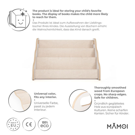 MAMOI® Bibliothèque meuble de rangement pour enfant, Petite bibliotheque murale, Etagere livre et meuble pour chambre de bebe, Bibliothèques montessori pour enfants-1