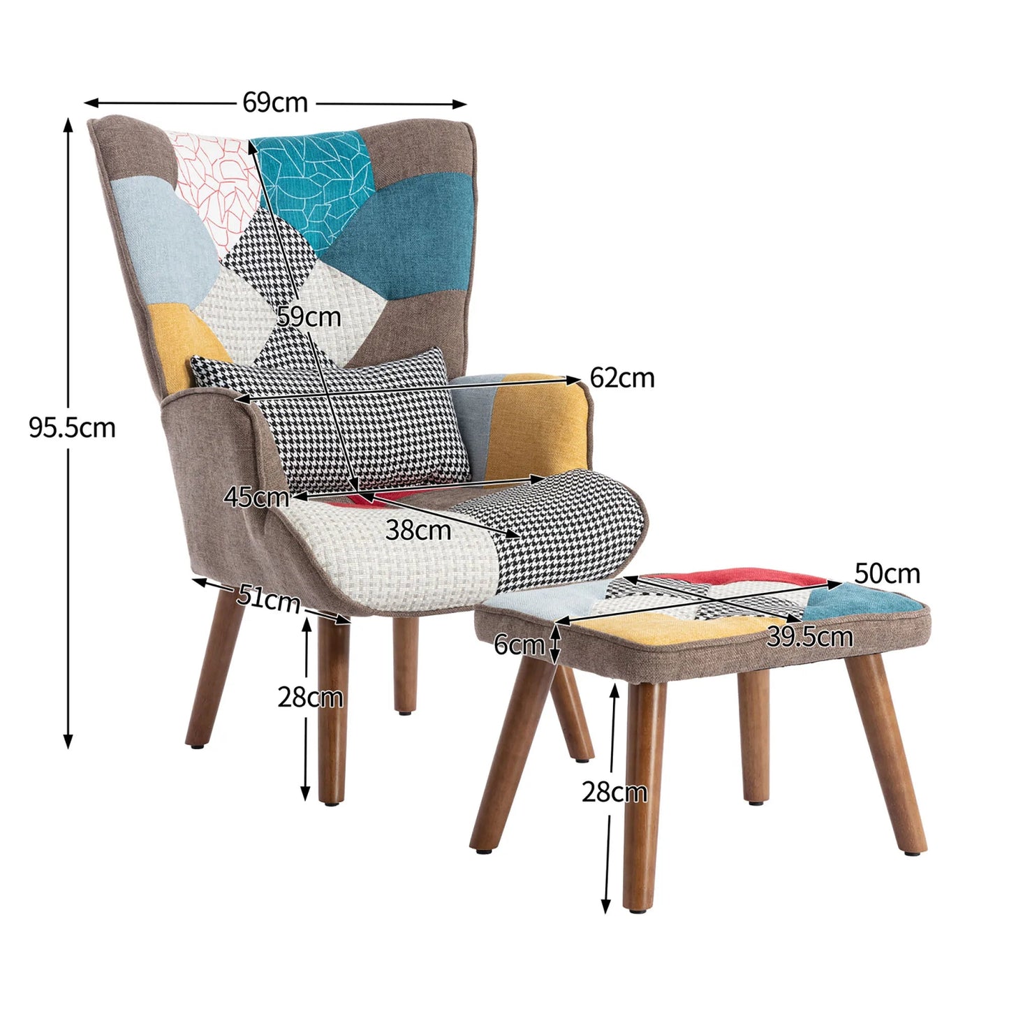 Modern Accent Chair with Matching Footstool – Stylish & Comfortable Seating for Your Home