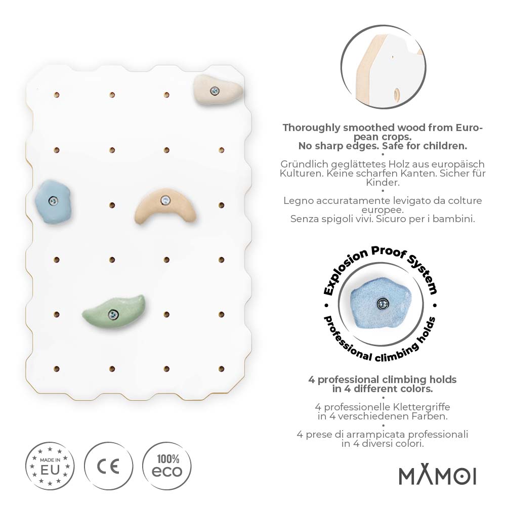 MAMOI® Climbing wall for kids, Wooden frame for toddlers, Play equipment with rock holds for toddler, Indoor baby and childrens frames montessori from age 3 years old-1