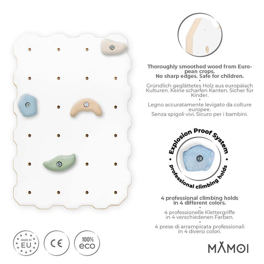 MAMOI® Climbing wall for kids, Wooden frame for toddlers, Play equipment with rock holds for toddler, Indoor baby and childrens frames montessori from age 3 years old-1