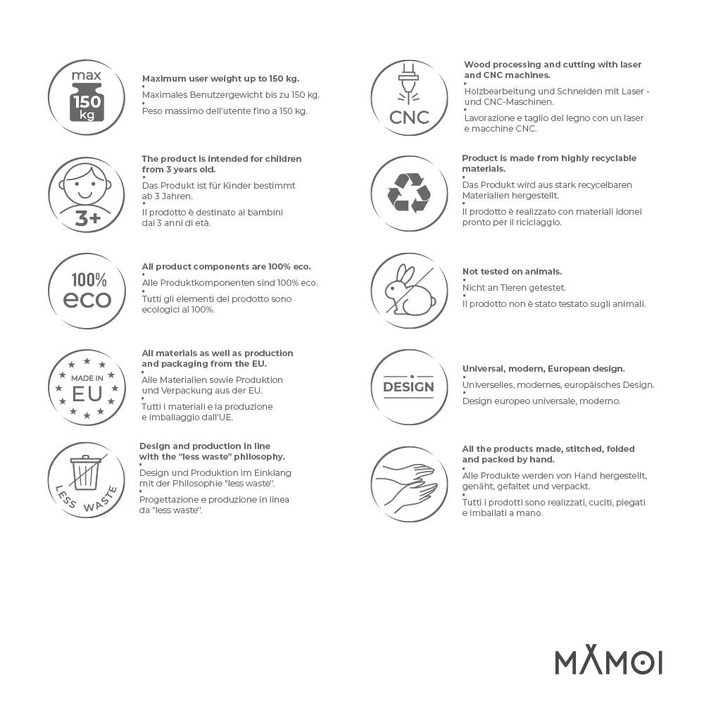 MAMOI® Climbing wall for kids, Wooden frame for toddlers, Play equipment with rock holds for toddler, Indoor baby and childrens frames montessori from age 3 years old-3