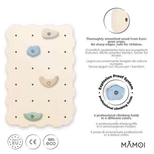 MAMOI® Climbing wall for kids, Wooden frame for toddlers, Play equipment with rock holds for toddler, Indoor baby and childrens frames montessori from age 3 years old-1