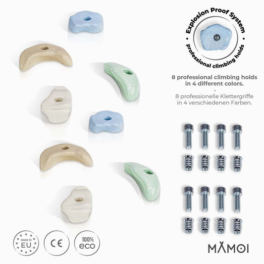 MAMOI® Climbing wall holds for kids | Climbing stones | Climbing holds for kids | Kids Climbing Holds | Rock Climbing Holds | Climbing Wall Holds | Climbing Holds for Wall | Made in EU-1