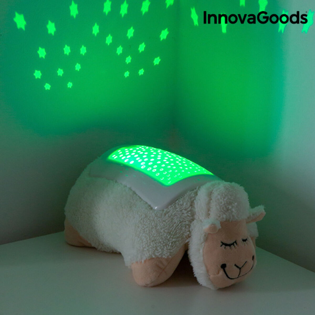 InnovaGoods® Plüsch-Schaf Sternenprojektor – Weiches Nachtlicht für Kinder