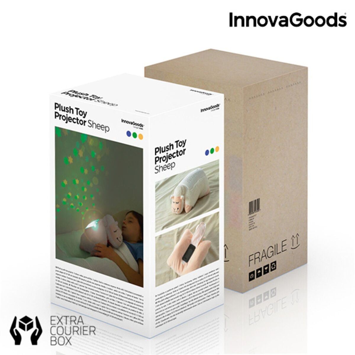 InnovaGoods® Plüsch-Schaf Sternenprojektor – Weiches Nachtlicht für Kinder