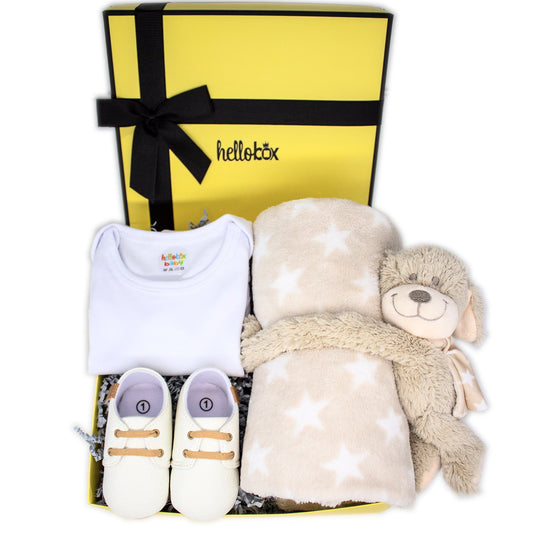 Hellobox Baby Geschenkset zur Geburt oder Taufe – Für Mädchen oder Jungen (0–6 Monate)