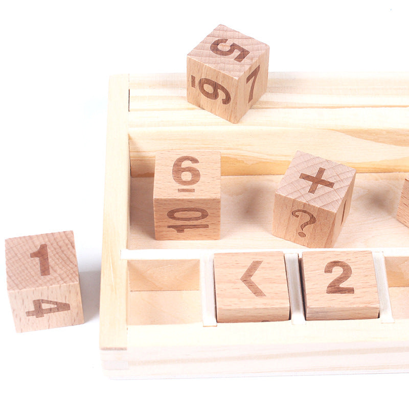 Montessori Holz-Mathe-Lernspiel – Pädagogisches Zähl- und Zahlenlernspiel für Kinder | Umweltfreundliches STEM-Aktivitätsset