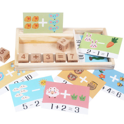 Montessori Holz-Mathe-Lernspiel – Pädagogisches Zähl- und Zahlenlernspiel für Kinder | Umweltfreundliches STEM-Aktivitätsset