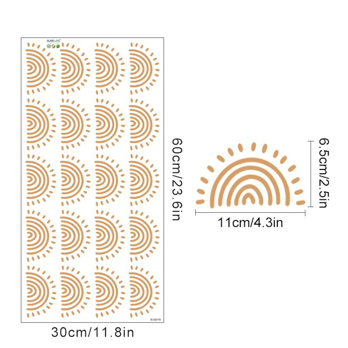 Wandaufkleber für Kinderzimmer Sonnenschein in Boho Stil als Sticker Set-6