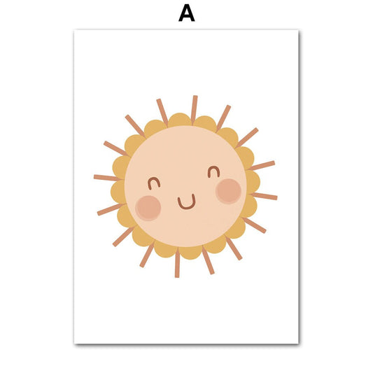 Poster Mädchen Power Sonne und Sterne als Deko Print ohne Rahmen-1