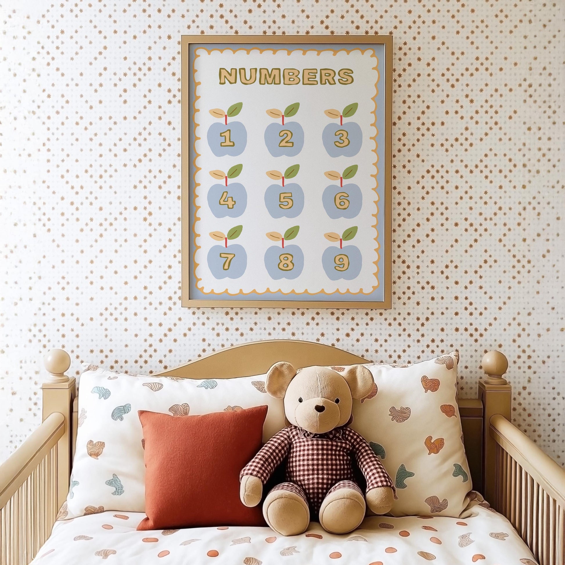 Poster Kinderzimmer Herzen · Love Design mit Blumen & Mustern · Warme Farben · Liebevolle Wanddeko · Deko Print ohne Rahmen-4