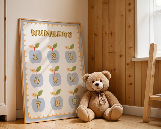 Poster Kinderzimmer Herzen · Love Design mit Blumen & Mustern · Warme Farben · Liebevolle Wanddeko · Deko Print ohne Rahmen-1